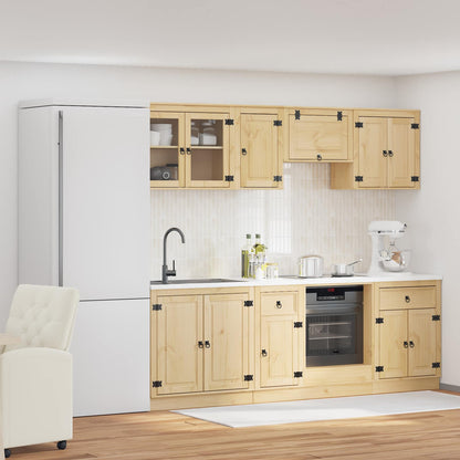 Cabinet SKI 8 pcs Honey Brown Solid Pine Wood