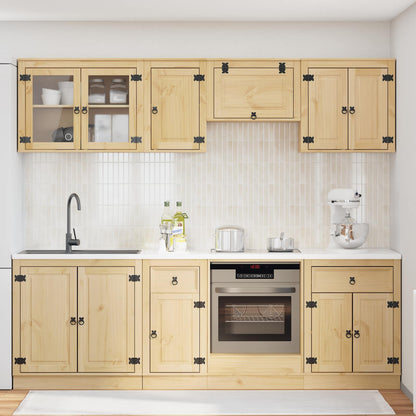 Cabinet SKI 8 pcs Honey Brown Solid Pine Wood