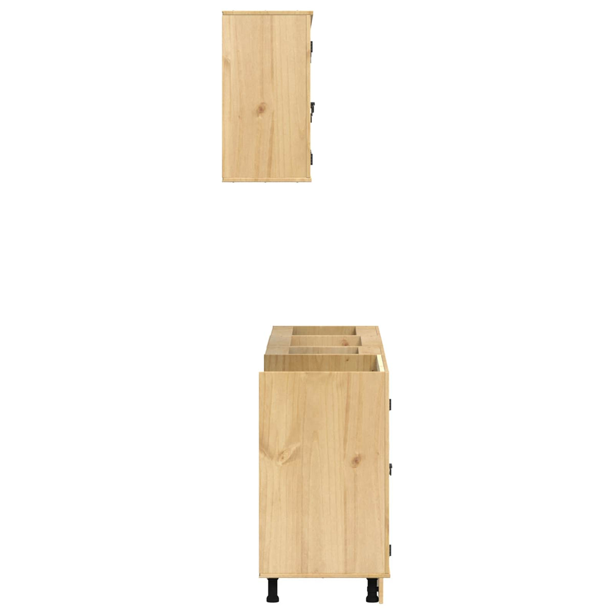 Cabinet SKI 8 pcs Honey Brown Solid Pine Wood