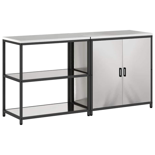 Kitchen Storage Set HATTEM 2 pcs Silver Stainless Steel