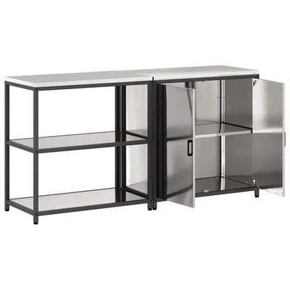 Kitchen Storage Set HATTEM 2 pcs Silver Stainless Steel