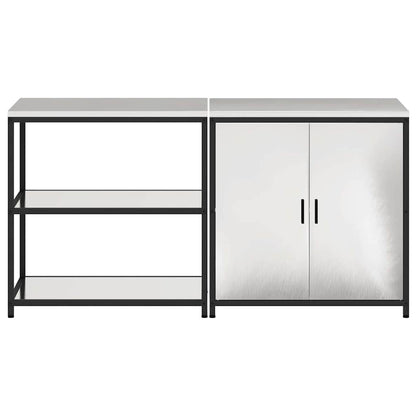 Kitchen Storage Set HATTEM 2 pcs Silver Stainless Steel