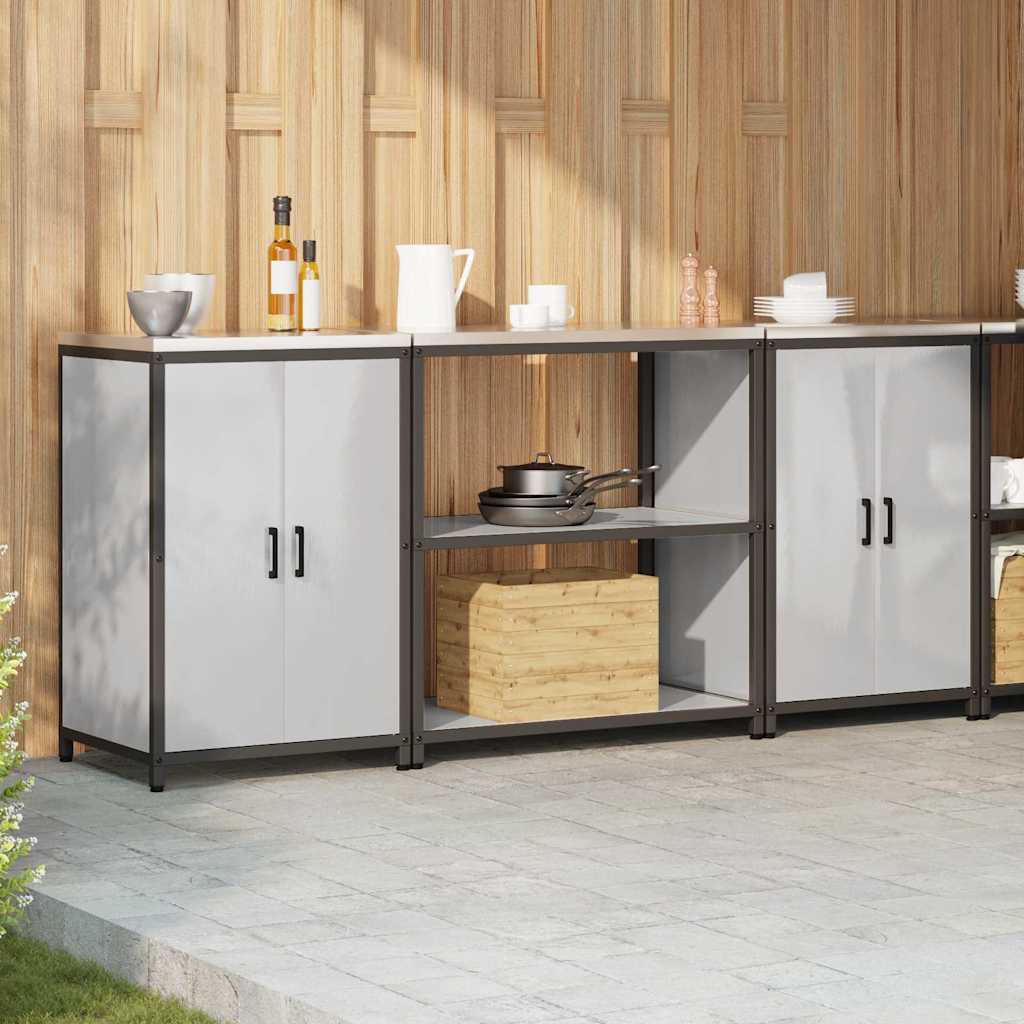 Kitchen Storage Set HATTEM 3 pcs Silver Stainless Steel