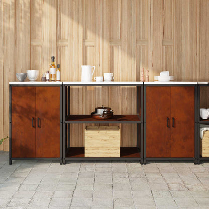 Kitchen Storage Set HATTEM 3 pcs Rusty Steel