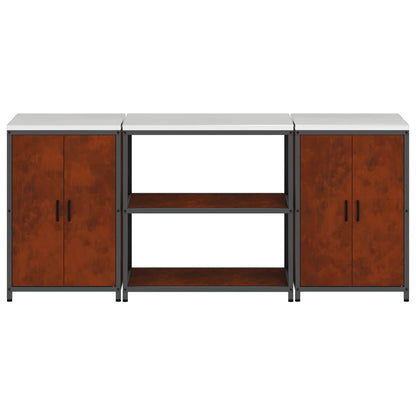 Kitchen Storage Set HATTEM 3 pcs Rusty Steel