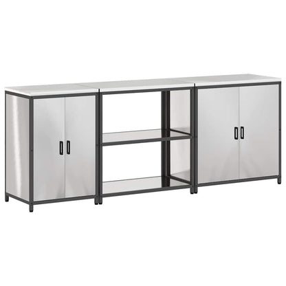 Kitchen Storage Set HATTEM 3 pcs Silver Stainless Steel