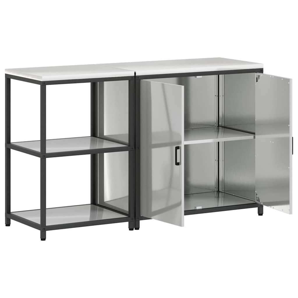 Kitchen Storage Set HATTEM 2 pcs Silver Galvanised Steel