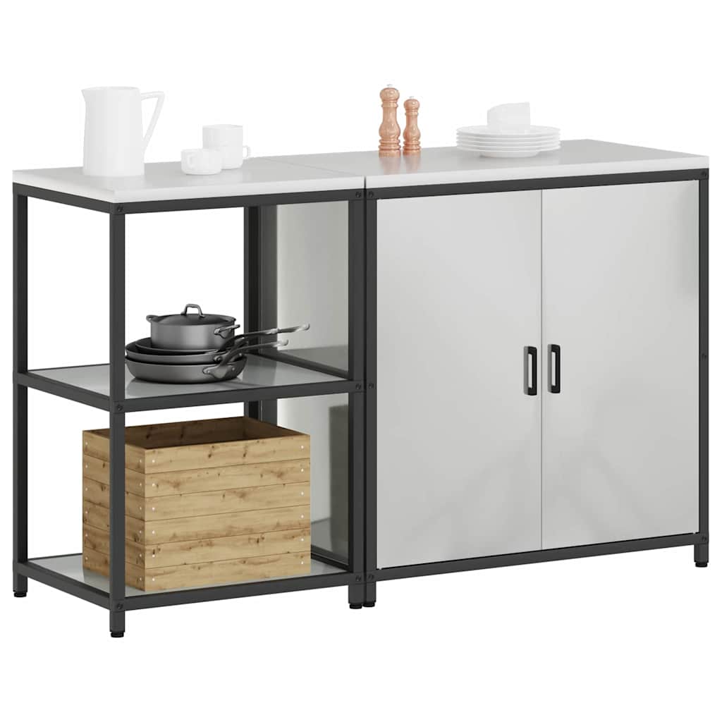 Kitchen Storage Set HATTEM 2 pcs Silver Galvanised Steel
