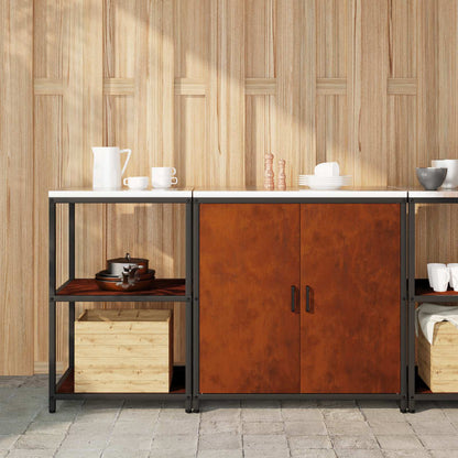 Kitchen Storage Set HATTEM 2 pcs Rusty Steel