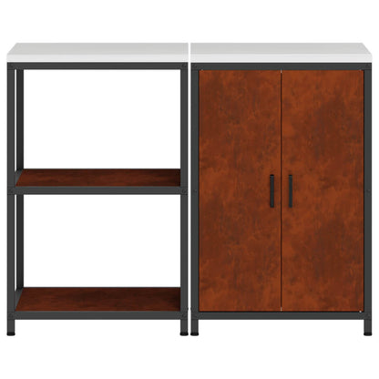 Kitchen Storage Set HATTEM 2 pcs Rusty Steel