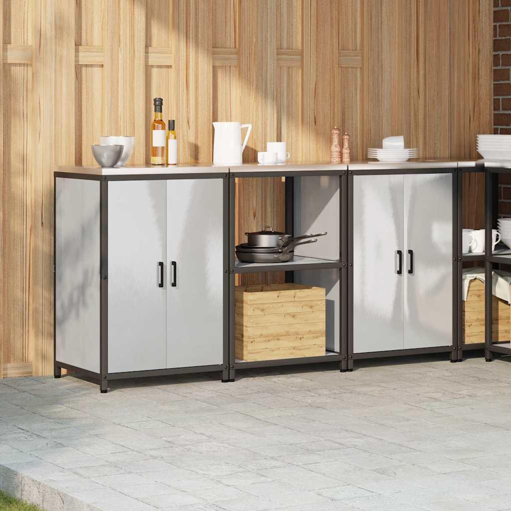Kitchen Storage Set HATTEM 3 pcs Silver Stainless Steel