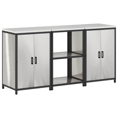 Kitchen Storage Set HATTEM 3 pcs Silver Stainless Steel