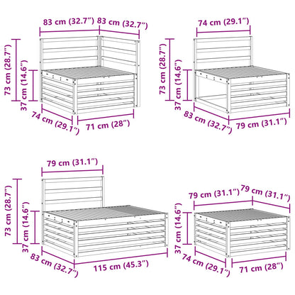 6 pcs Outdoor Sofa Set White