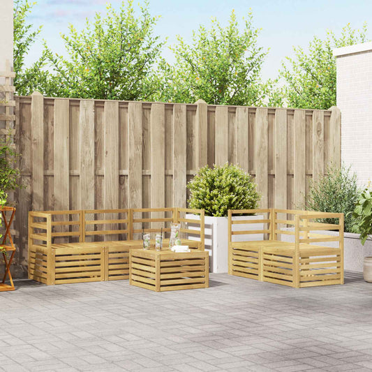 Outdoor Sofa Set 6 pcs White Solid Acacia Wood