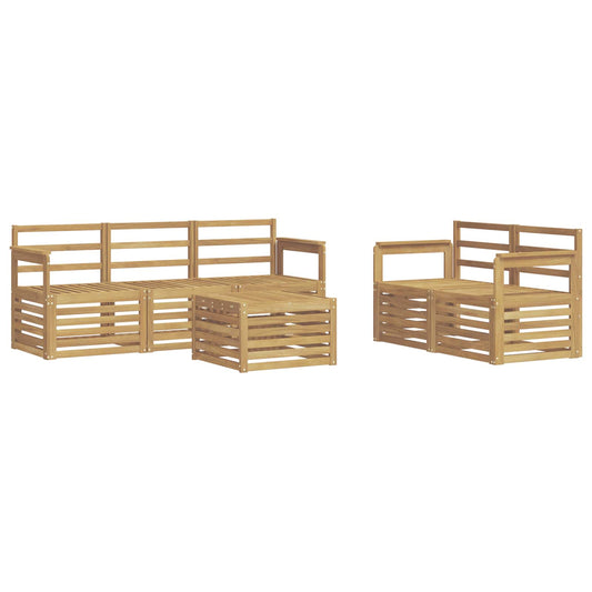 Outdoor Sofa Set 6 pcs White Solid Acacia Wood