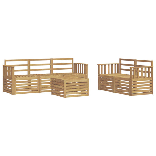 Outdoor Sofa Set 6 pcs White Solid Acacia Wood
