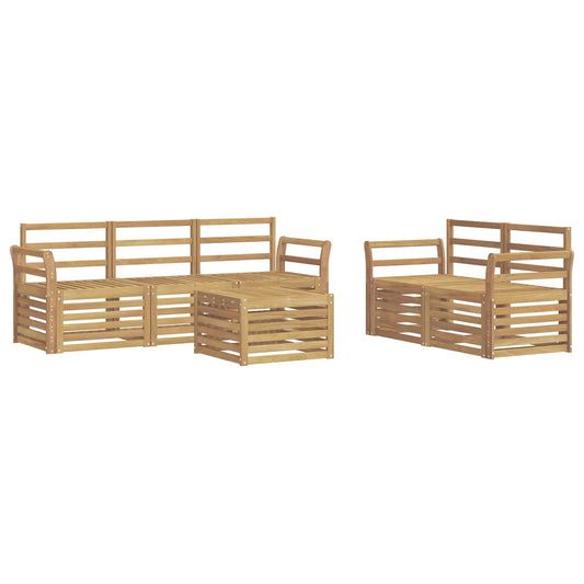 Outdoor Sofa Set 6 pcs White Solid Acacia Wood