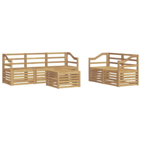 Outdoor Sofa Set 6 pcs White Solid Acacia Wood