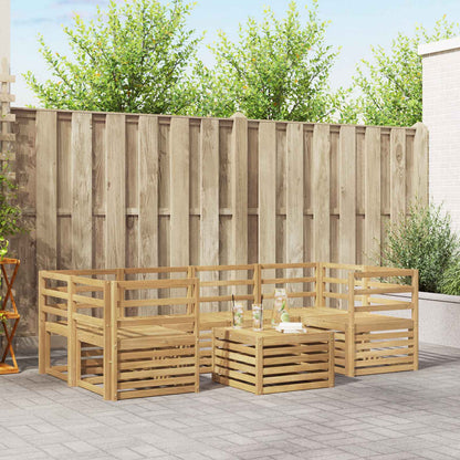 Outdoor Sofa Set 7 pcs White Solid Acacia Wood
