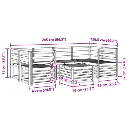 Outdoor Sofa Set 7 pcs White Solid Acacia Wood