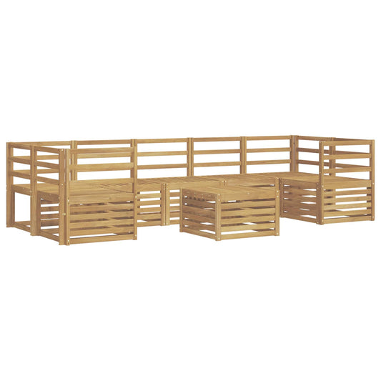 Outdoor Sofa Set 8 pcs White Solid Acacia Wood