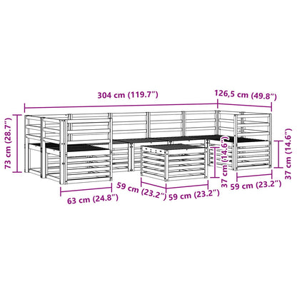 Outdoor Sofa Set 8 pcs White Solid Acacia Wood