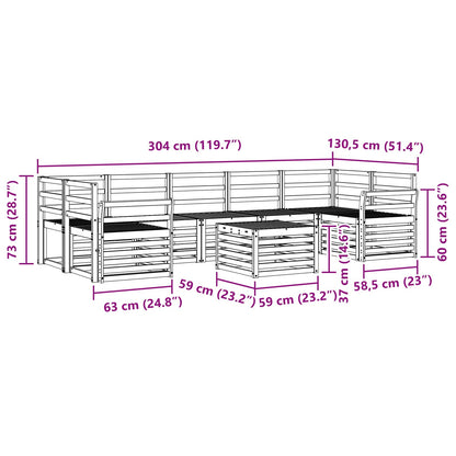Outdoor Sofa Set 8 pcs White Solid Acacia Wood