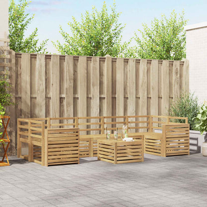 Outdoor Sofa Set 8 pcs White Solid Acacia Wood