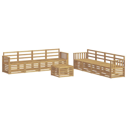 Outdoor Sofa Set 9 pcs White 59 x 59 x 37 cm Solid Acacia Wood