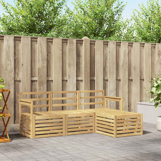 Outdoor Sofa Set 4 pcs White Solid Acacia Wood