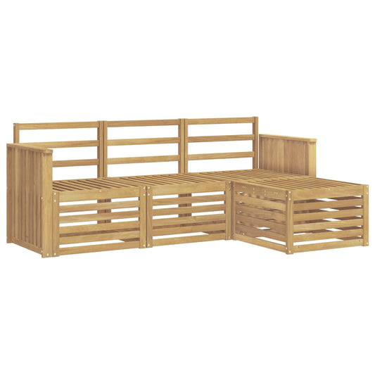 Outdoor Sofa Set 4 pcs White Solid Acacia Wood