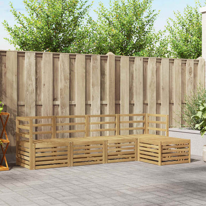 Outdoor Sofa Set 5 pcs White Solid Acacia Wood