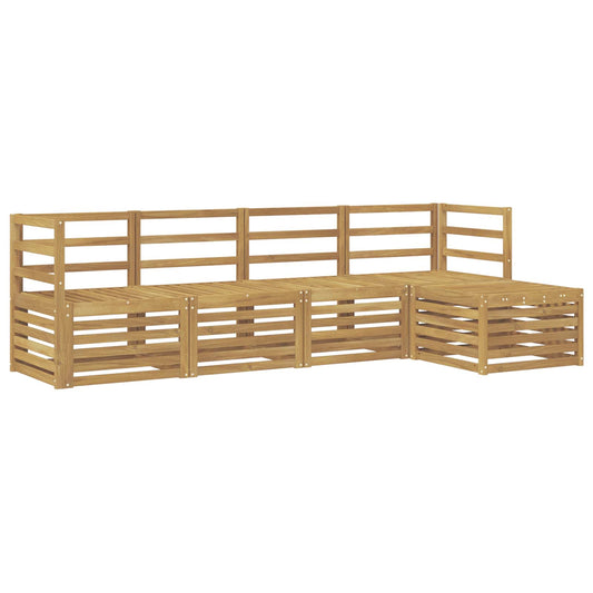 Outdoor Sofa Set 5 pcs White Solid Acacia Wood