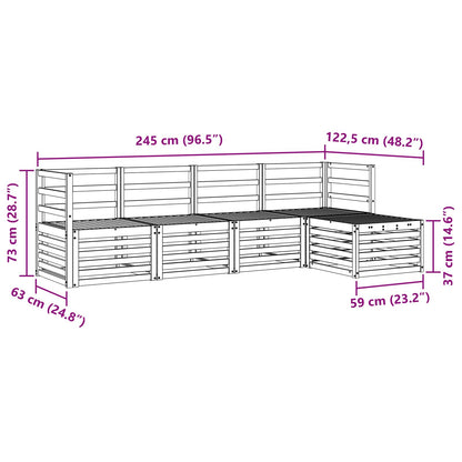 Outdoor Sofa Set 5 pcs White Solid Acacia Wood