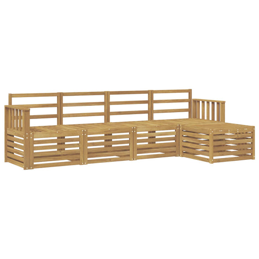 Outdoor Sofa Set 5 pcs White Solid Acacia Wood