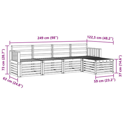 Outdoor Sofa Set 5 pcs White 249 x 122.5 x 73 cm