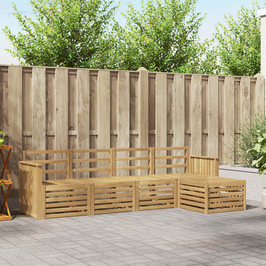 Outdoor Sofa Set 5 pcs White Solid Acacia Wood