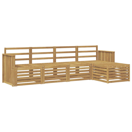 Outdoor Sofa Set 5 pcs White Solid Acacia Wood