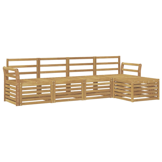 Outdoor Sofa Set 5 pcs White Solid Acacia Wood
