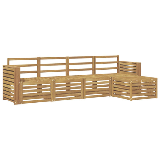 Outdoor Sofa Set 5 pcs White Solid Acacia Wood