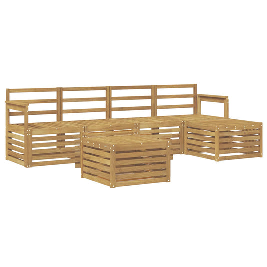 Outdoor Sofa Set 6 pcs White Solid Acacia Wood