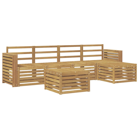 Outdoor Sofa Set 6 pcs White Solid Acacia Wood