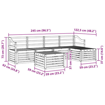 Outdoor Sofa Set 6 pcs White Solid Acacia Wood