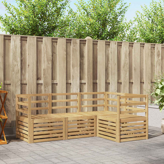 Outdoor Sofa Set 4 pcs White Solid Acacia Wood