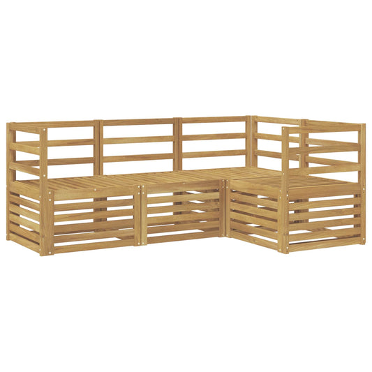 Outdoor Sofa Set 4 pcs White Solid Acacia Wood