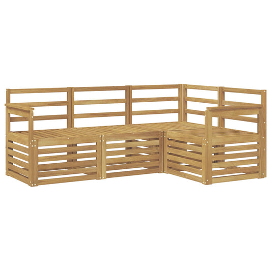 Outdoor Sofa Set 4 pcs White Solid Acacia Wood