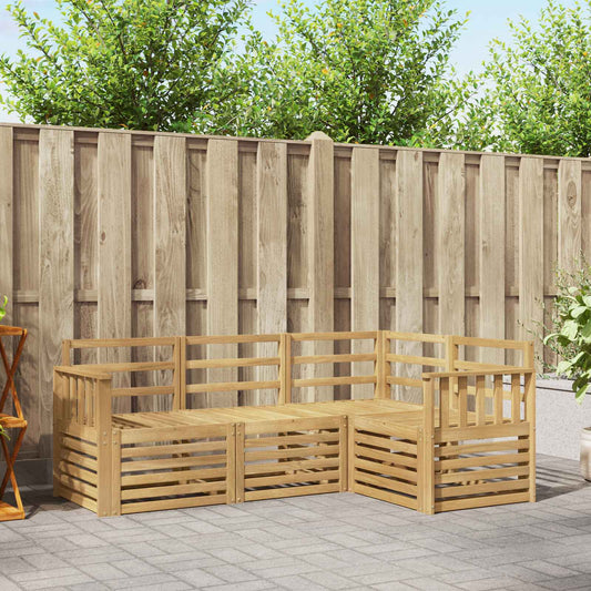 Outdoor Sofa Set 4 pcs White Solid Acacia Wood