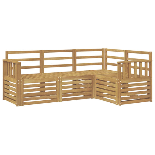 Outdoor Sofa Set 4 pcs White Solid Acacia Wood