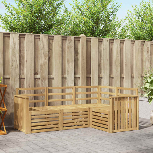 Outdoor Sofa Set 4 pcs White Solid Acacia Wood