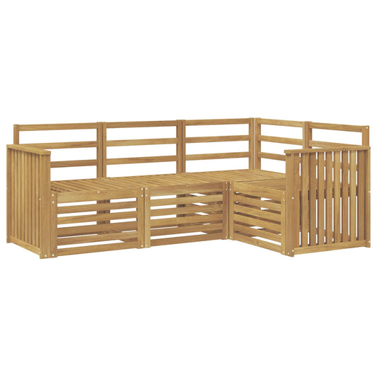 Outdoor Sofa Set 4 pcs White Solid Acacia Wood